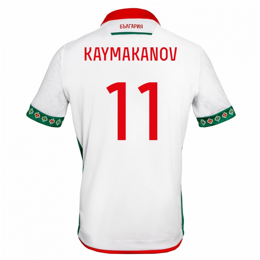 גברים כדורגל בולגריה Vasil Kaymakanov #11 לבן ירוק אדום ג'רזי ביתית 26-28