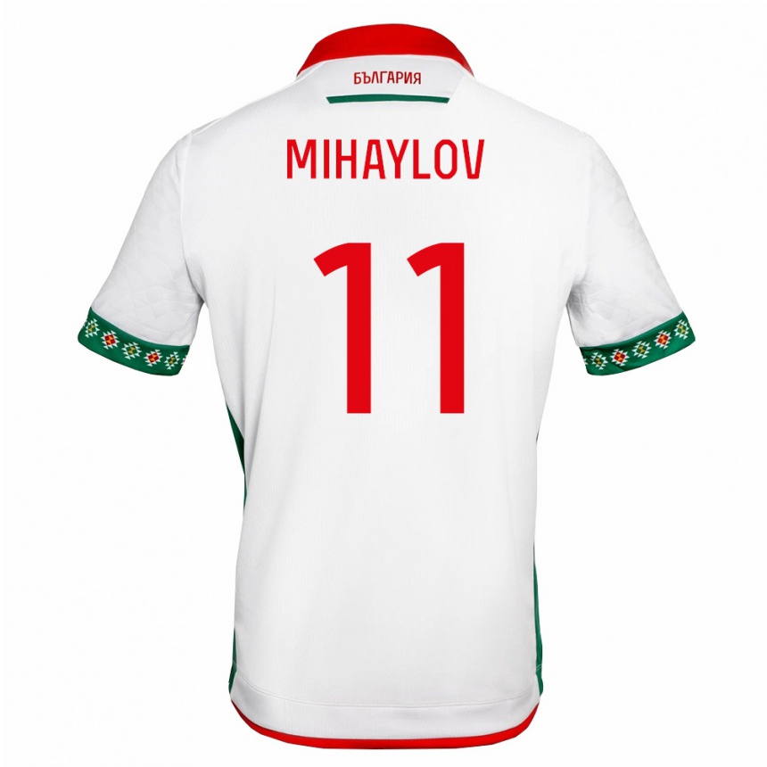 גברים כדורגל בולגריה Kristian Mihaylov #11 לבן ירוק אדום ג'רזי ביתית 26-28