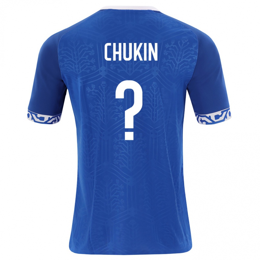 גברים כדורגל מולדובה Maksim Chukin #0 כחול מלכותי לבן ג'רזי ביתית 26-28