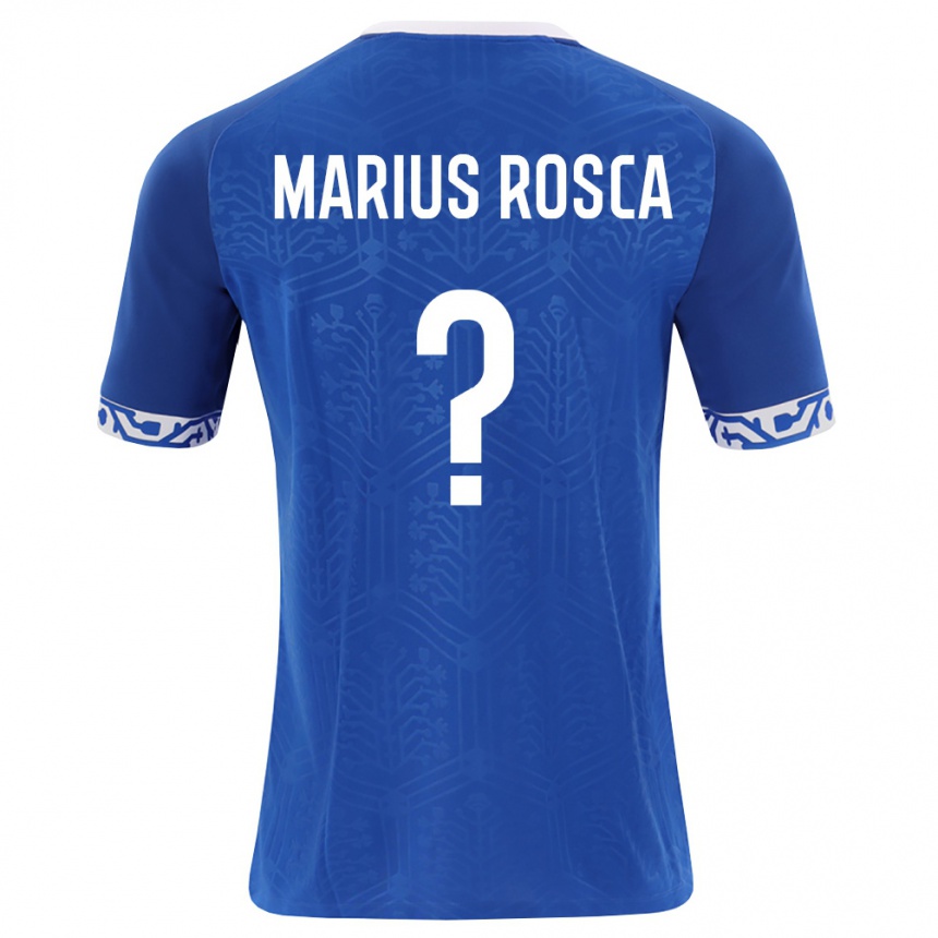 גברים כדורגל מולדובה Marius Rosca #0 כחול מלכותי לבן ג'רזי ביתית 26-28