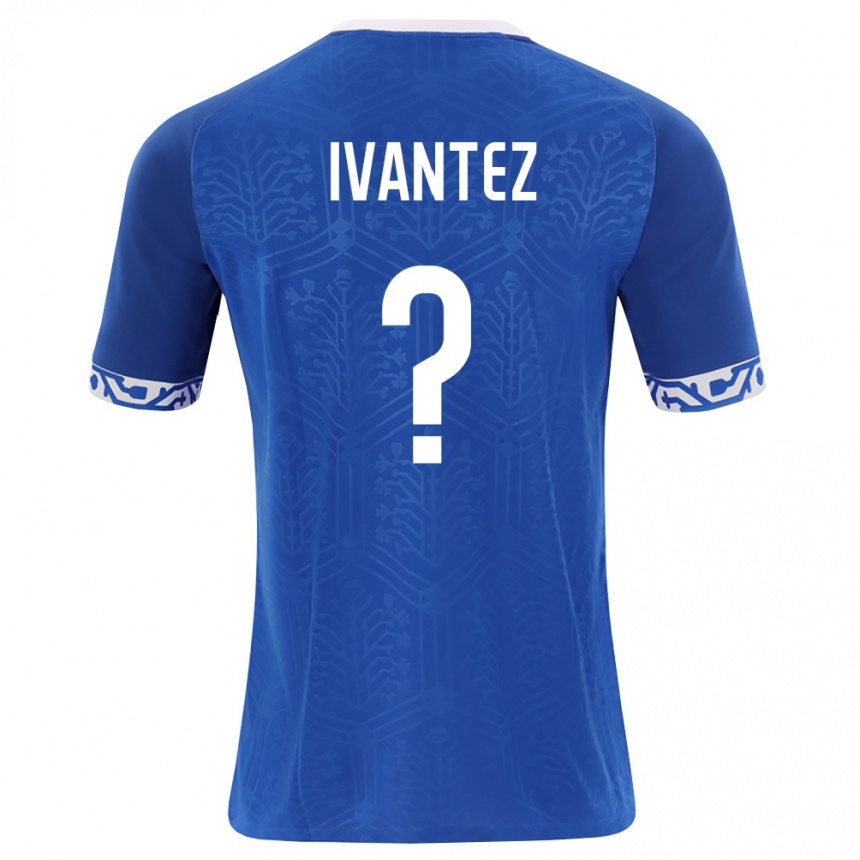 גברים כדורגל מולדובה Maxim Ivantez #0 כחול מלכותי לבן ג'רזי ביתית 26-28