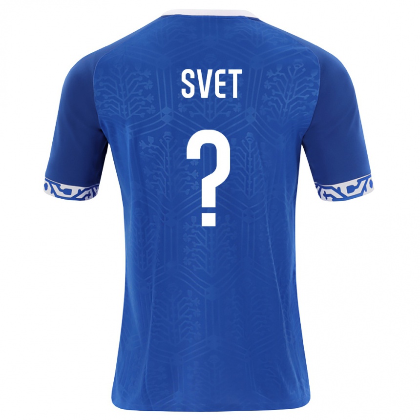 גברים כדורגל מולדובה Stanislav Svet #0 כחול מלכותי לבן ג'רזי ביתית 26-28