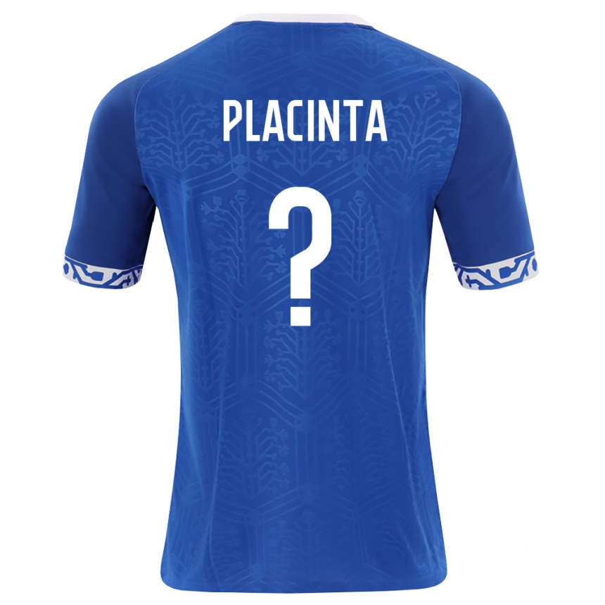 גברים כדורגל מולדובה Bogdan Placinta #0 כחול מלכותי לבן ג'רזי ביתית 26-28