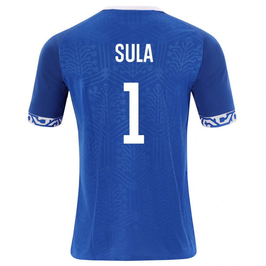 גברים כדורגל מולדובה Hector Sula #1 כחול מלכותי לבן ג'רזי ביתית 26-28