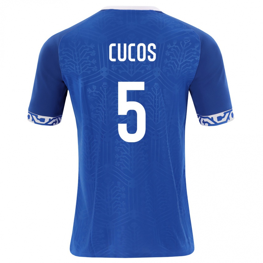 גברים כדורגל מולדובה Cătălin Cucoș #5 כחול מלכותי לבן ג'רזי ביתית 26-28