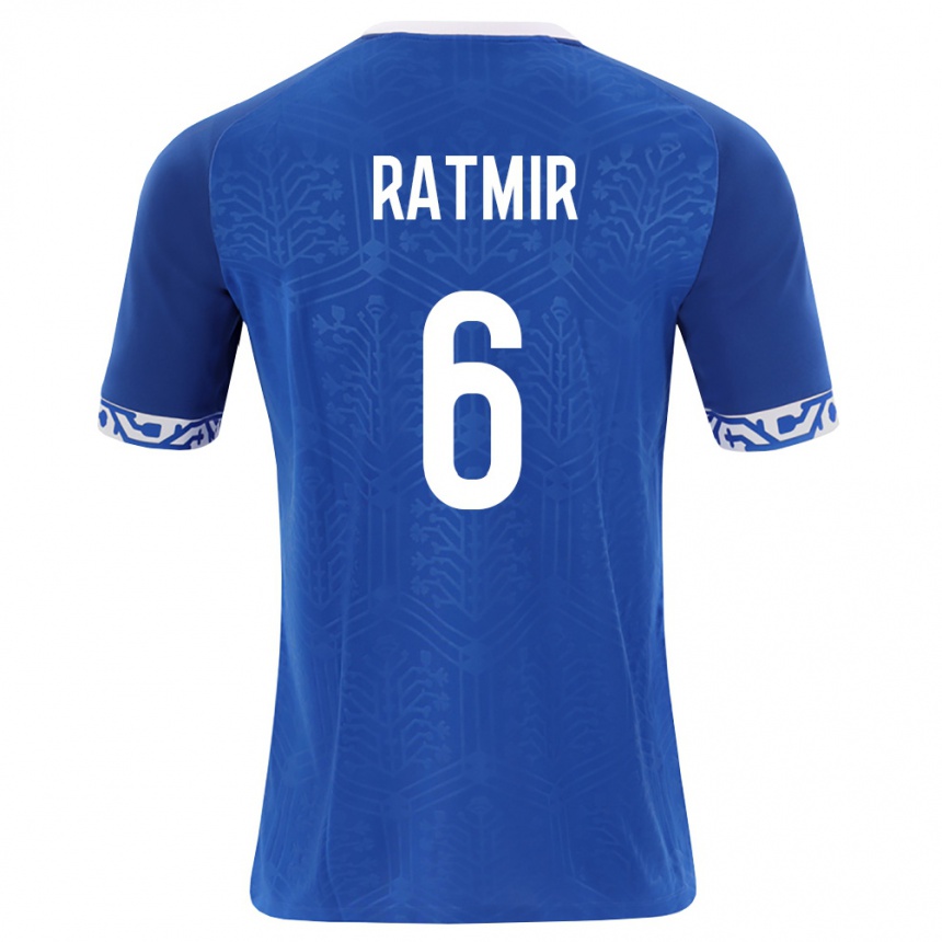 גברים כדורגל מולדובה Nichita Ratmir #6 כחול מלכותי לבן ג'רזי ביתית 26-28