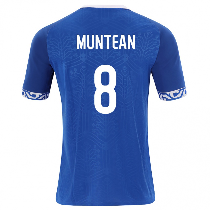 גברים כדורגל מולדובה Alexandru Muntean #8 כחול מלכותי לבן ג'רזי ביתית 26-28