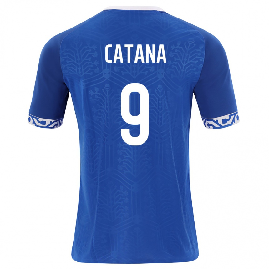 גברים כדורגל מולדובה Daniel Catană #9 כחול מלכותי לבן ג'רזי ביתית 26-28