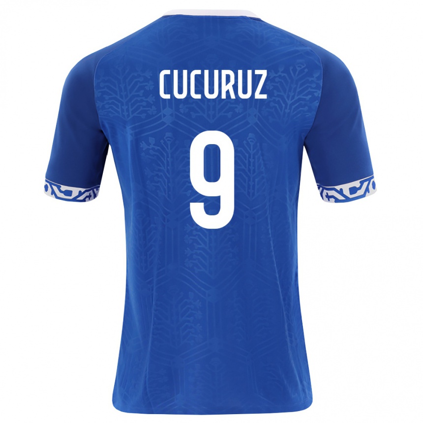 גברים כדורגל מולדובה Nichita Cucuruz #9 כחול מלכותי לבן ג'רזי ביתית 26-28
