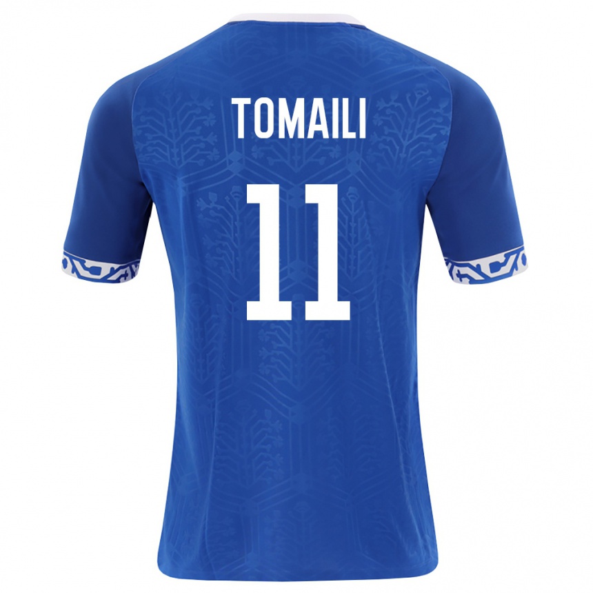 גברים כדורגל מולדובה Serghei Tomaili #11 כחול מלכותי לבן ג'רזי ביתית 26-28