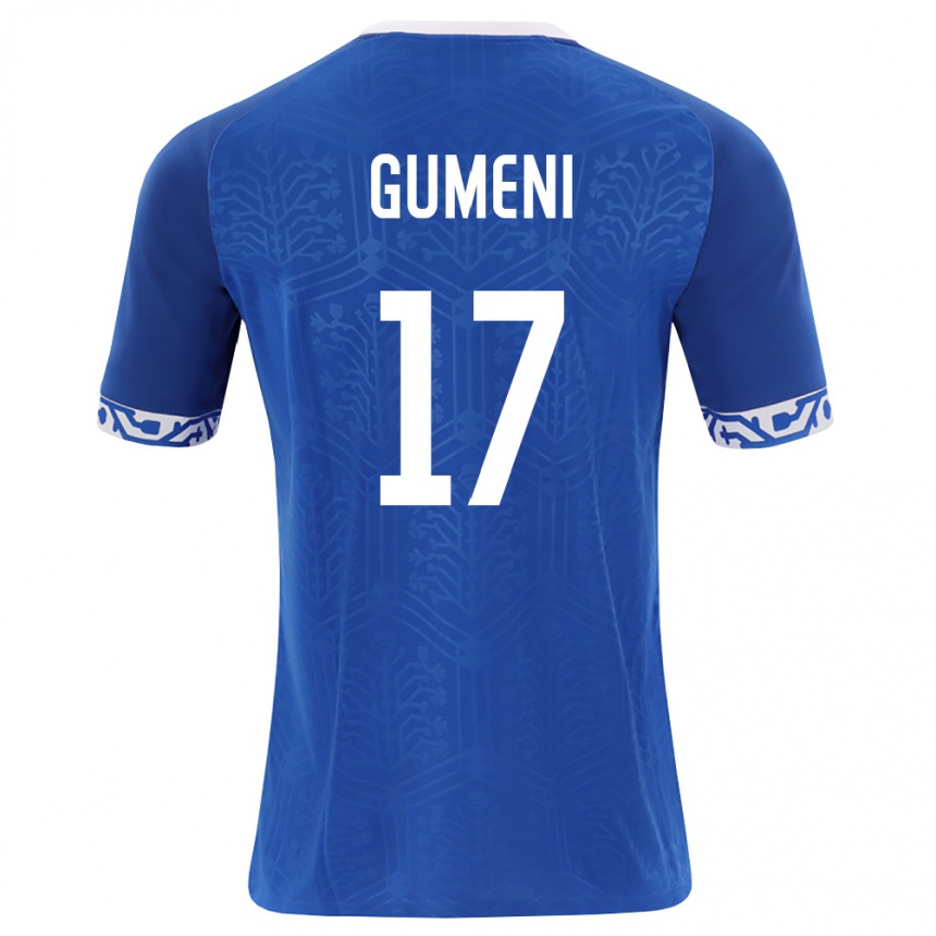 גברים כדורגל מולדובה Nicolae Gumeni #17 כחול מלכותי לבן ג'רזי ביתית 26-28