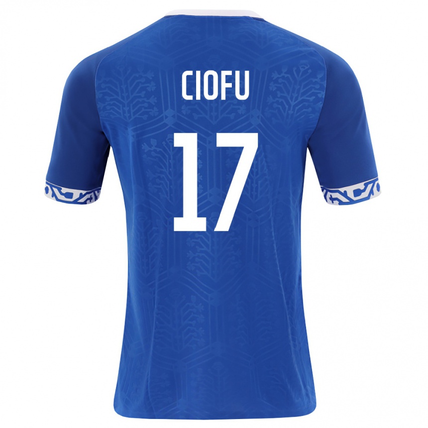 גברים כדורגל מולדובה Egor Ciofu #17 כחול מלכותי לבן ג'רזי ביתית 26-28