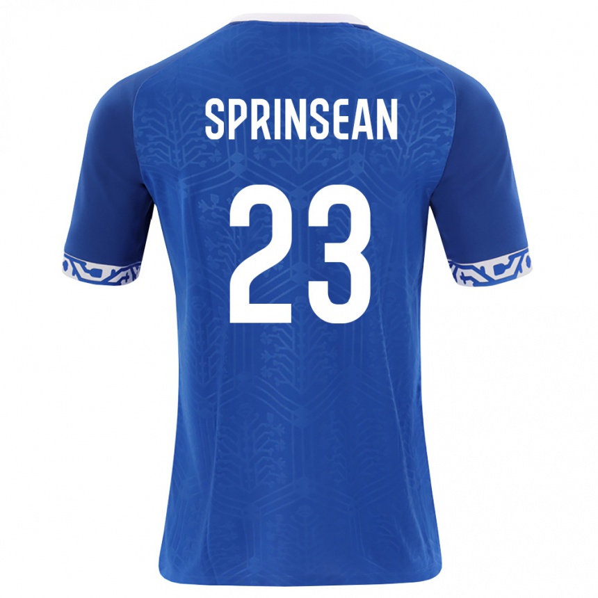 גברים כדורגל מולדובה Artur Sprinsean #23 כחול מלכותי לבן ג'רזי ביתית 26-28