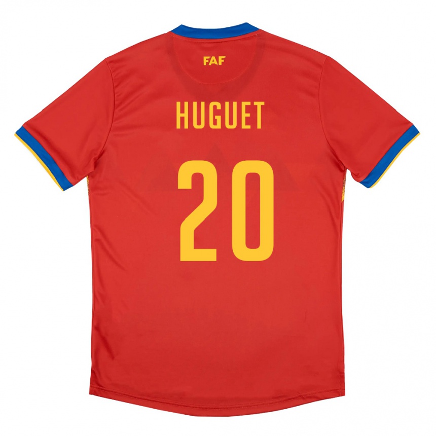 גברים כדורגל אנדורה Marc Huguet #20 אדום כחול צהוב ג'רזי ביתית 26-28