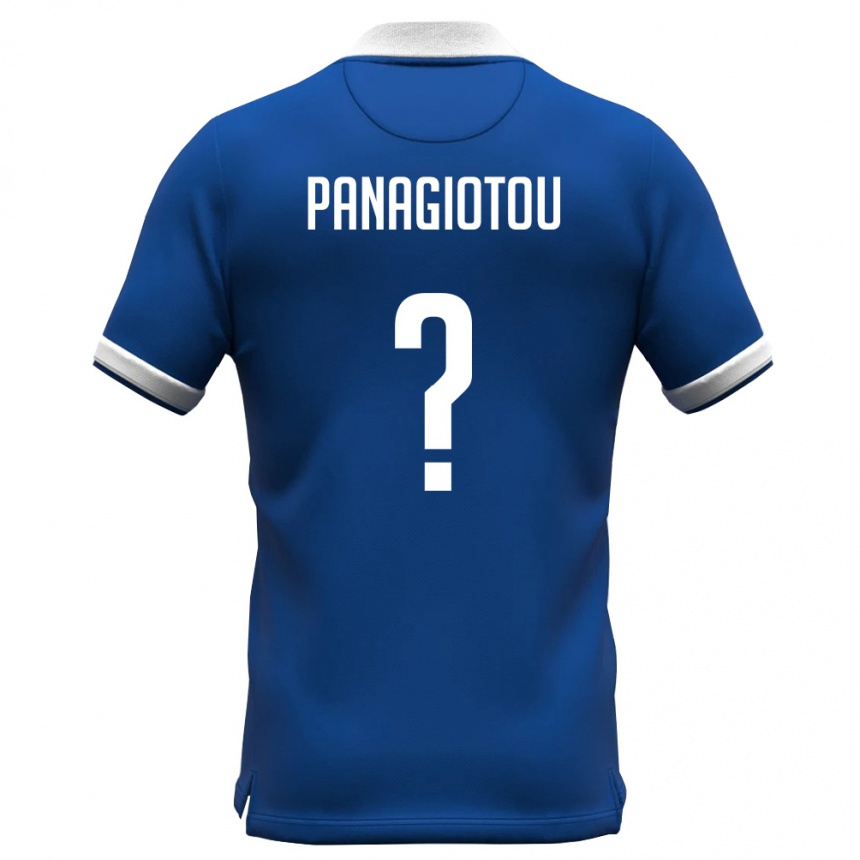 גברים כדורגל קפריסין Orestis Panagiotou #0 כחול מלכותי לבן ג'רזי ביתית 26-28