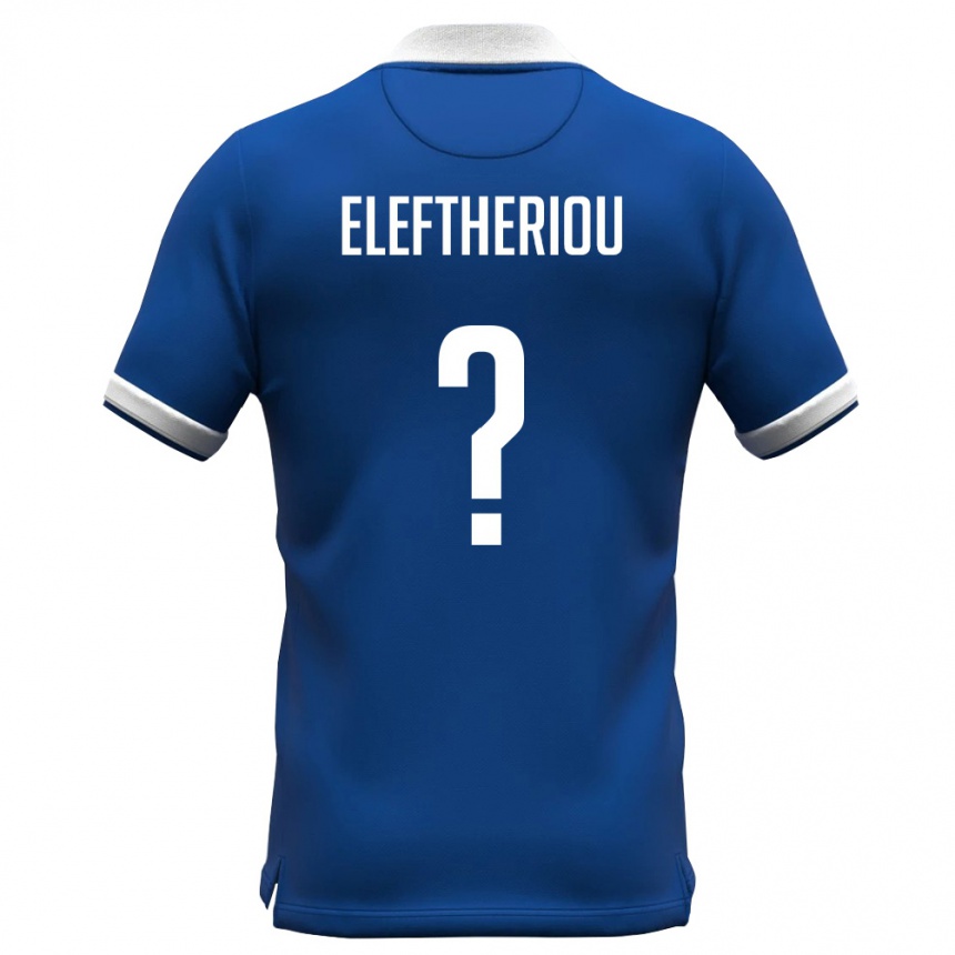 גברים כדורגל קפריסין Andreas Eleftheriou #0 כחול מלכותי לבן ג'רזי ביתית 26-28