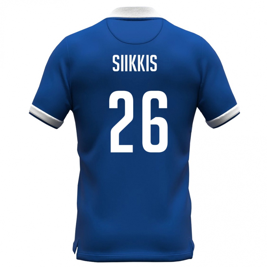 גברים כדורגל קפריסין Andreas Siikkis #26 כחול מלכותי לבן ג'רזי ביתית 26-28
