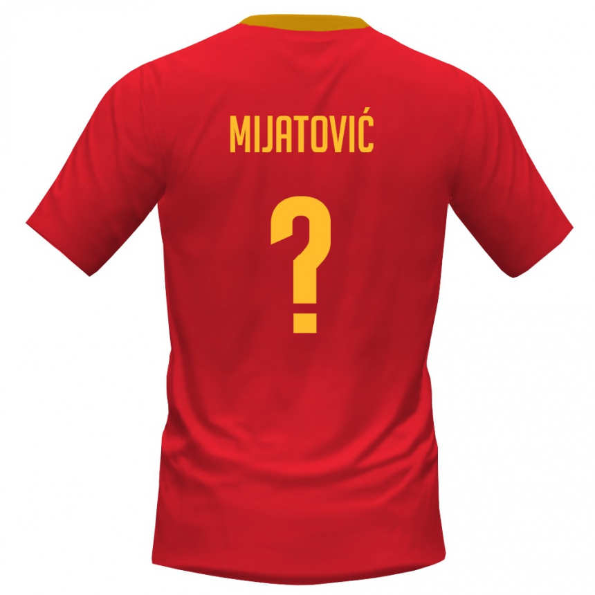 גברים כדורגל מונטנגרו Djordje Mijatović #0 אדום צהוב ג'רזי ביתית 26-28