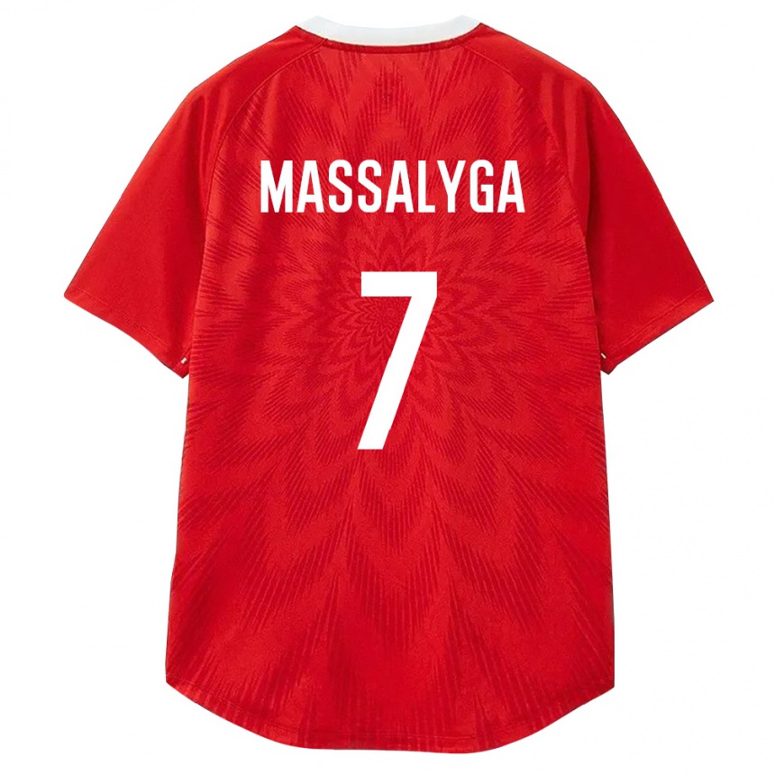 גברים כדורגל רוסיה Nikita Massalyga #7 אדום לבן חום ג'רזי ביתית 26-28