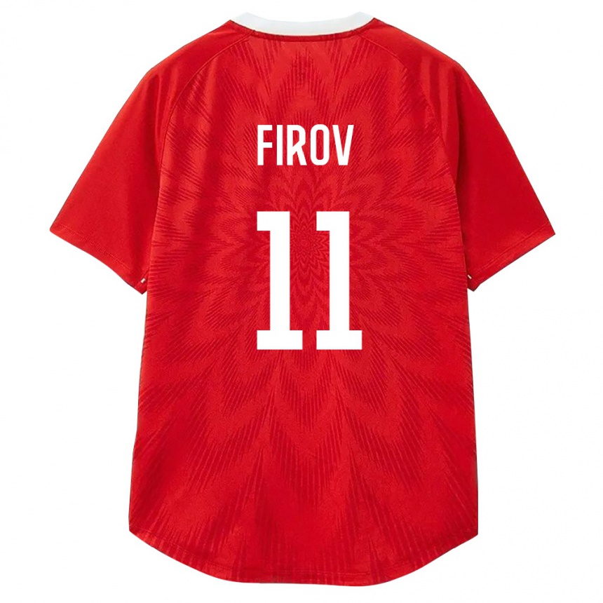 גברים כדורגל רוסיה Imran Firov #11 אדום לבן חום ג'רזי ביתית 26-28