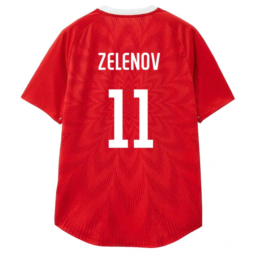 גברים כדורגל רוסיה Platon Zelenov #11 אדום לבן חום ג'רזי ביתית 26-28