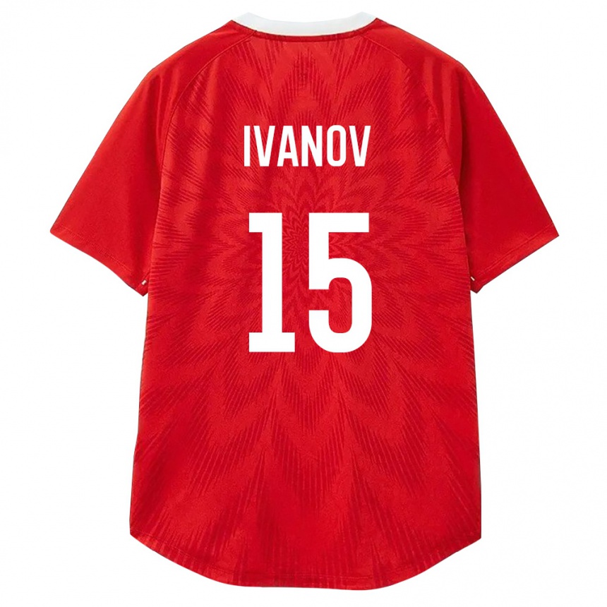 גברים כדורגל רוסיה Maksim Ivanov #15 אדום לבן חום ג'רזי ביתית 26-28