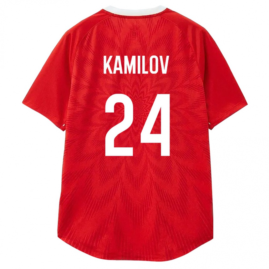 גברים כדורגל רוסיה Khalil Kamilov #24 אדום לבן חום ג'רזי ביתית 26-28