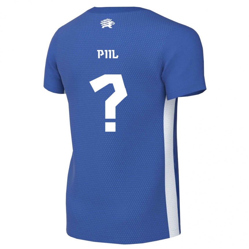 גברים כדורגל אסטוניה Rico Piil #0 כחול כהה לבן ג'רזי ביתית 26-28