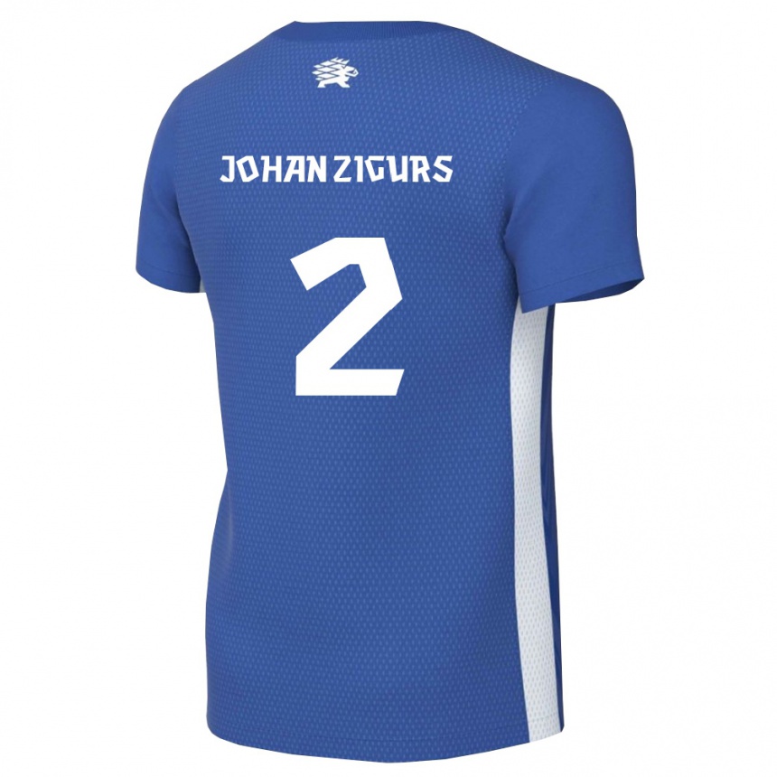גברים כדורגל אסטוניה Henri Johan Zigurs #2 כחול כהה לבן ג'רזי ביתית 26-28