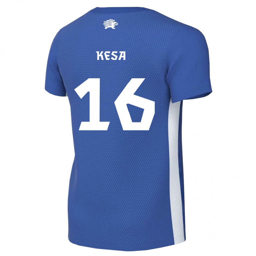 גברים כדורגל אסטוניה Markus Kesa #16 כחול כהה לבן ג'רזי ביתית 26-28
