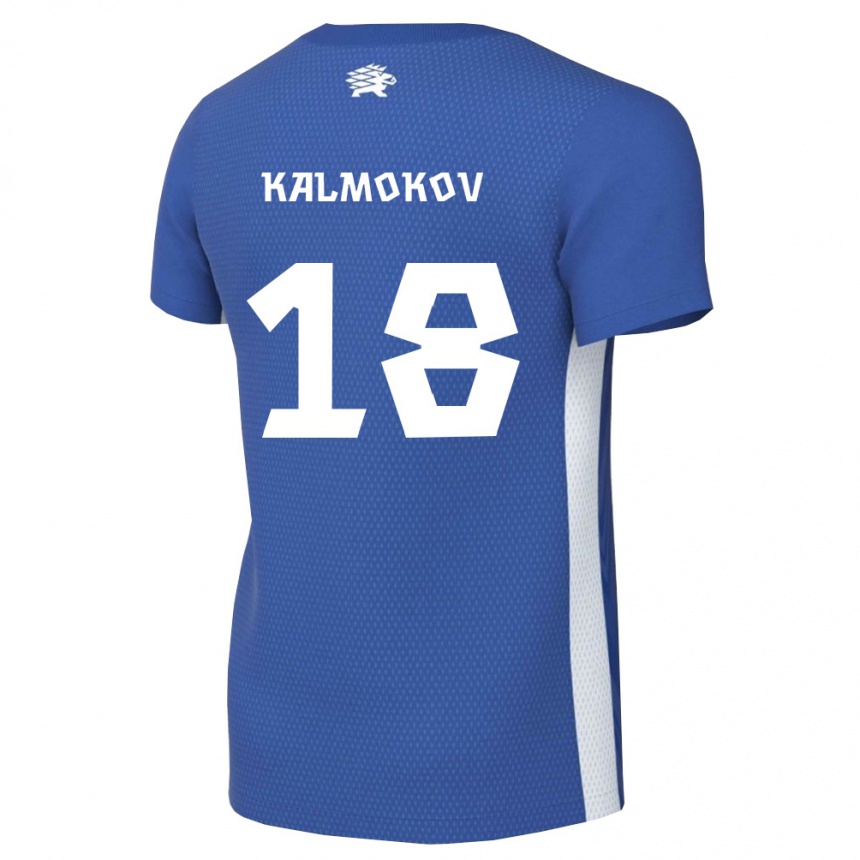 גברים כדורגל אסטוניה Nikita Kalmokov #18 כחול כהה לבן ג'רזי ביתית 26-28