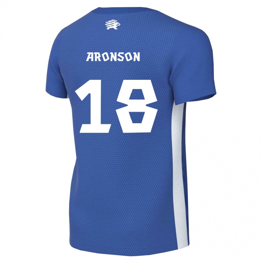 גברים כדורגל אסטוניה Arseni Aronson #18 כחול כהה לבן ג'רזי ביתית 26-28