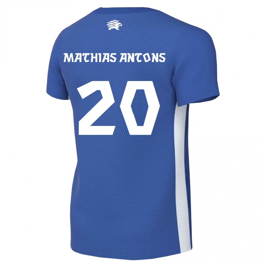 גברים כדורגל אסטוניה Oskar Mathias Antons #20 כחול כהה לבן ג'רזי ביתית 26-28