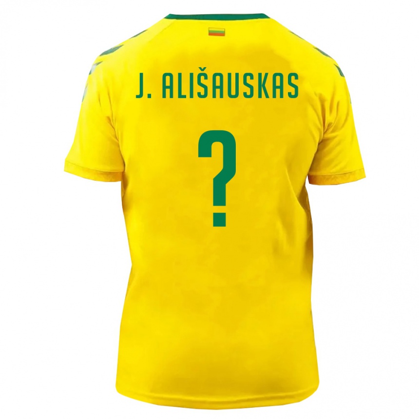 גברים כדורגל ליטא Jordanas Ališauskas #0 צהוב ירוק ג'רזי ביתית 26-28