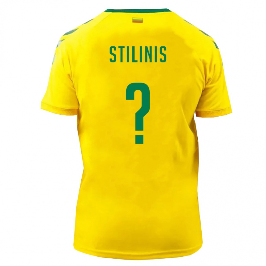 גברים כדורגל ליטא Lukas Stilinis #0 צהוב ירוק ג'רזי ביתית 26-28