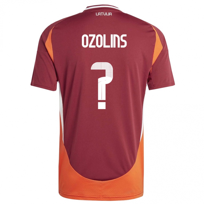 גברים כדורגל לטביה Rauls Ozolins #0 אדום עמוק לבן כתום ג'רזי ביתית 26-28