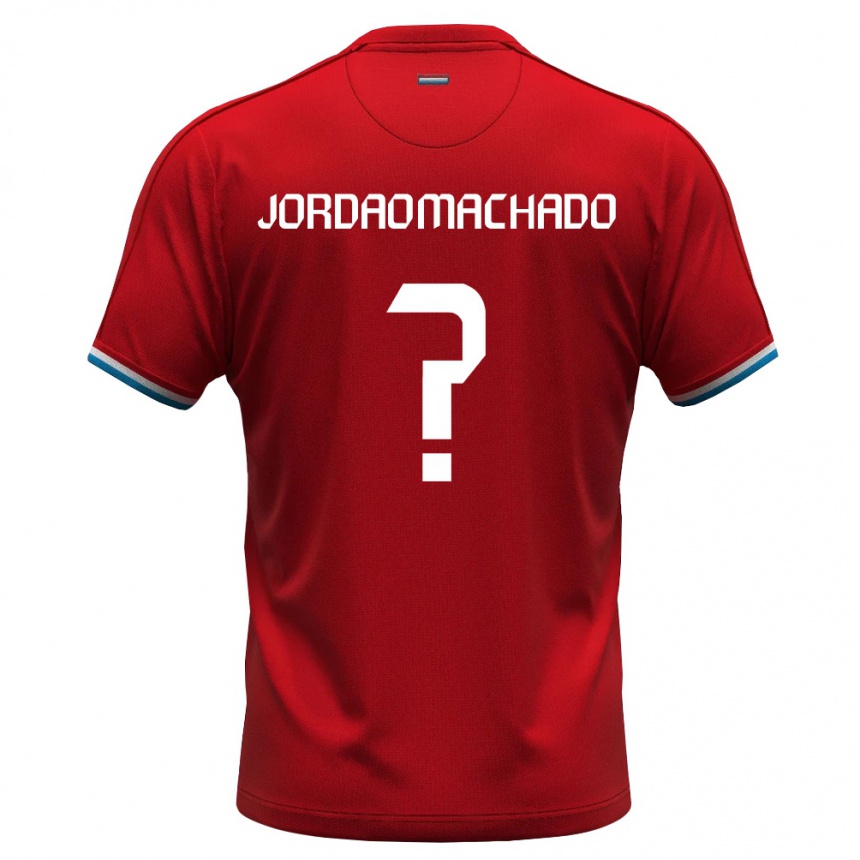 גברים כדורגל לוקסמבורג Dinis Jordao Machado #0 אדום לבן כחול ג'רזי ביתית 26-28