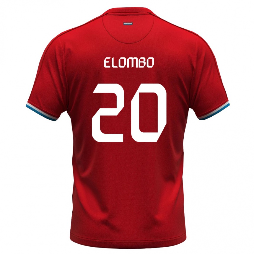גברים כדורגל לוקסמבורג Charel Elombo #20 אדום לבן כחול ג'רזי ביתית 26-28