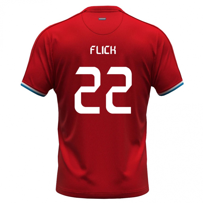 גברים כדורגל לוקסמבורג Tim Flick #22 אדום לבן כחול ג'רזי ביתית 26-28