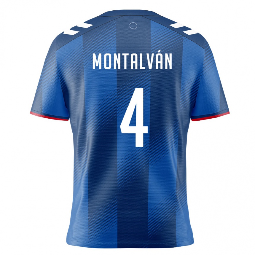 גברים כדורגל פוארטו ריקו Armando Montalván #4 כחול מלכותי אדום לבן ג'רזי ביתית 26-28
