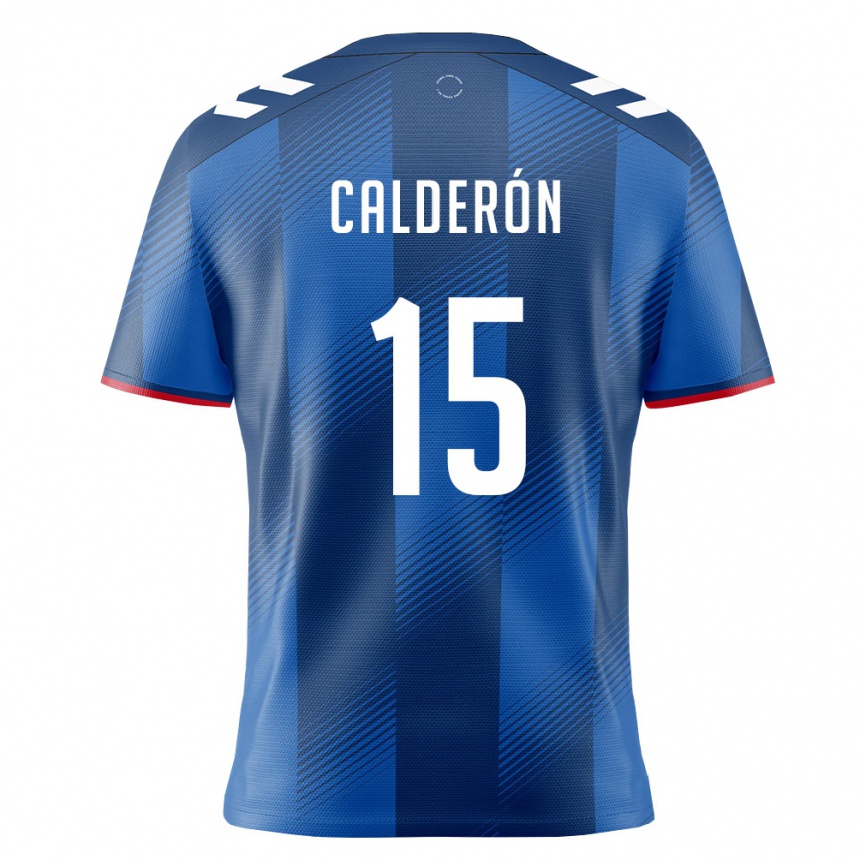 גברים כדורגל פוארטו ריקו Gio Calderón #15 כחול מלכותי אדום לבן ג'רזי ביתית 26-28
