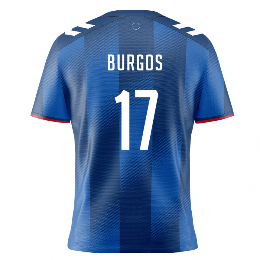 גברים כדורגל פוארטו ריקו Adrián Burgos #17 כחול מלכותי אדום לבן ג'רזי ביתית 26-28