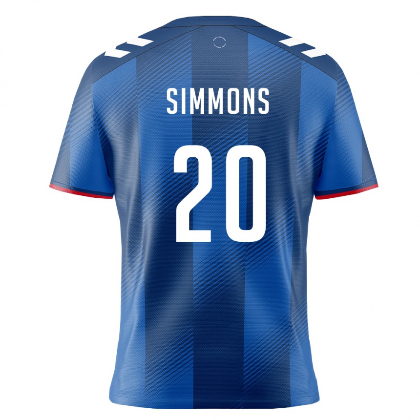 גברים כדורגל פוארטו ריקו Caleb Simmons #20 כחול מלכותי אדום לבן ג'רזי ביתית 26-28
