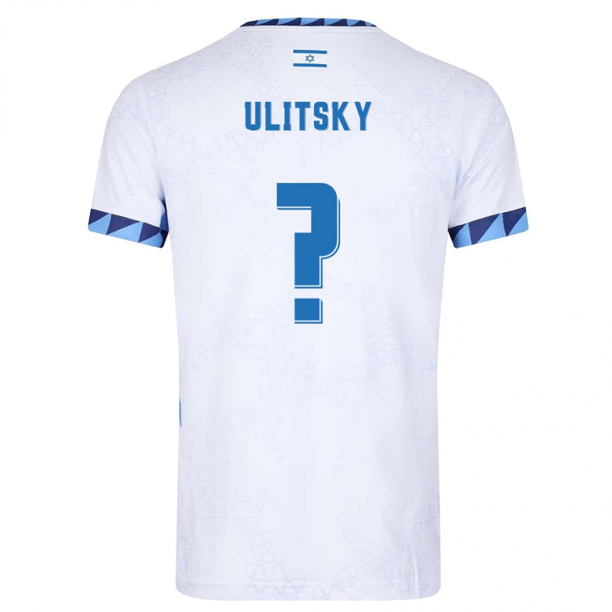 גברים כדורגל ישראל Ravid Ulitsky #0 לבן כחול בהיר ג'רזי ביתית 26-28
