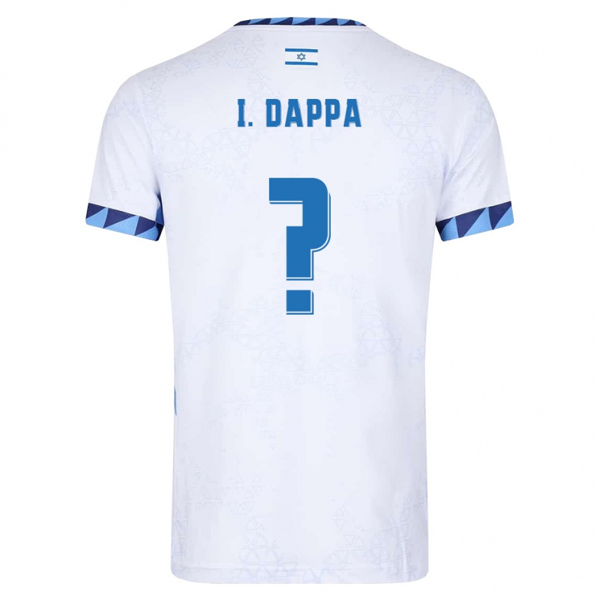 גברים כדורגל ישראל I. Dappa #0 לבן כחול בהיר ג'רזי ביתית 26-28