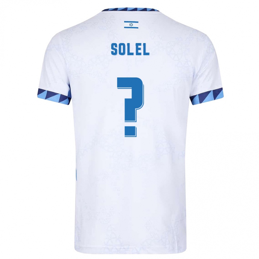 גברים כדורגל ישראל Yoav Solel #0 לבן כחול בהיר ג'רזי ביתית 26-28