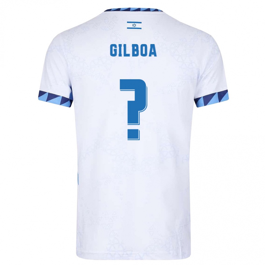 גברים כדורגל ישראל Yonatan Gilboa #0 לבן כחול בהיר ג'רזי ביתית 26-28