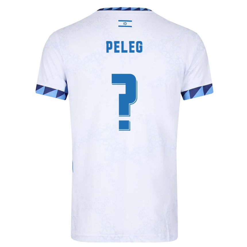 גברים כדורגל ישראל Tomer Peleg #0 לבן כחול בהיר ג'רזי ביתית 26-28