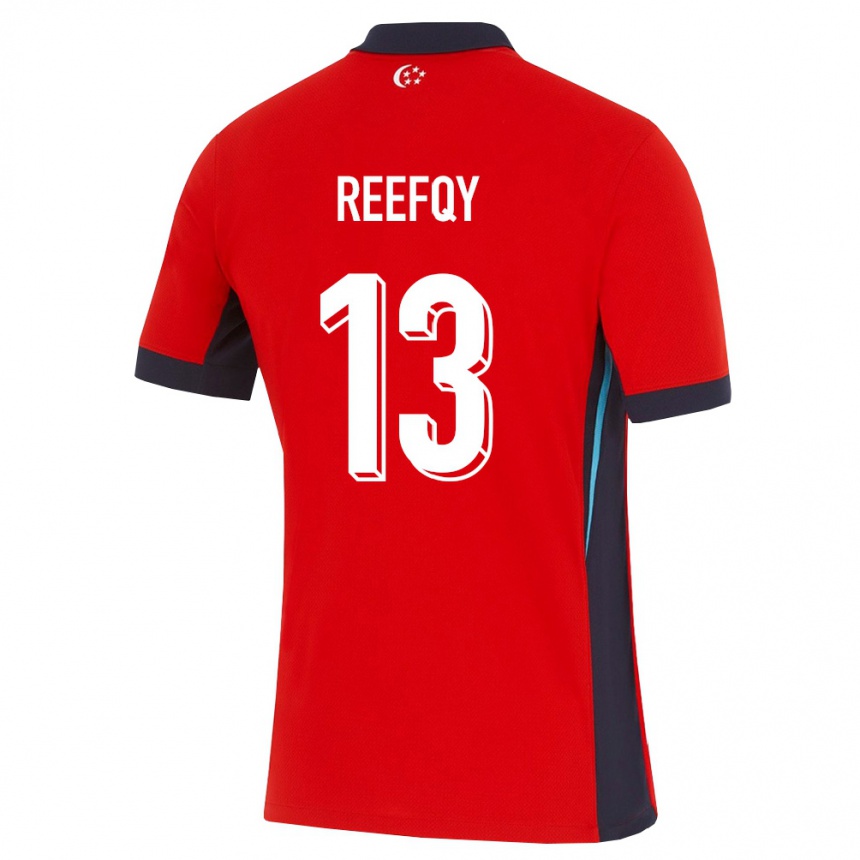 גברים כדורגל סינגפור Andy Reefqy #13 אדום לבן שחור ג'רזי ביתית 26-28