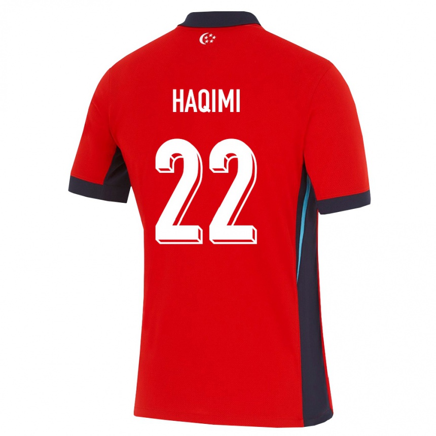 גברים כדורגל סינגפור Danish Haqimi #22 אדום לבן שחור ג'רזי ביתית 26-28